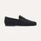 The Ravello Penny Loafer in Black shown from the side. 