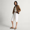 Alternate view of a model wearing The Casual Clog in ReVelvet Portobello.