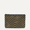 PDP |The Convertible Clutch in Toffee Chevron, shown from the front.