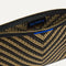 The Convertible Clutch in Toffee Chevron, shown open from the top in diagonal view.