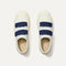 The Kids Strap Sneaker in Blue Raspberry shown from the top. 