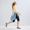 Alternate view of a model wearing The Daily Flat in Harbor Cabana Stripe. 