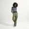 Alternate view of a model wearing The Daily Flat in Robin Blue. 