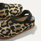 Close up of the rounded topline of The Kids Clog in Desert Cat. 