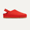 The Kids Clog in Firetruck Red shown from the side. 