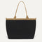 PDP |The Lightweight Zip Tote in Black Espresso Open-Knit shown from the front.