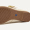 The sole of The Max Buckle Mary Jane in Cream Woven.