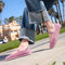 Another view of a model wearing The Cruiser Mary Jane in ReVelvet™ Lilac.