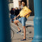 Alternate view of a model wearing The Cruiser Mary Jane in ReVelvet™ Navy.