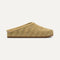 The Casual Clog in Metallic Golden Crochet shown from the side. 