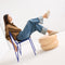 Alternate view of a model wearing The Casual Clog in Powder Crochet. 