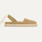 The D'Orsay Espadrille in Camel Crochet, shown from the side. 