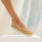 hover | Model wearing The D'Orsay Espadrille in Camel Crochet without the straps.