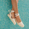 Model wearing The D'Orsay Espadrille in Seashell. 
