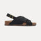 The Weekend Sandal in Black shown from the side. 