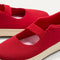 Close up of the strap detail of The Kids MJ Sneaker in Hot Sauce.