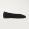 The Max Square Ballerina in ReVelvet Black shown from the side.