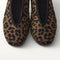 Close up of the toe and V-shaped vamp on The Max Square Ballerina in ReVelvet Spotted Cat.