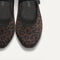 Top view of the square toe and rounded vamp of The Square Mary Jane in Classic Cheetah. 