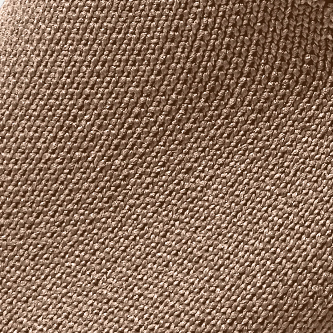 A swatch of light brown rPET knit.