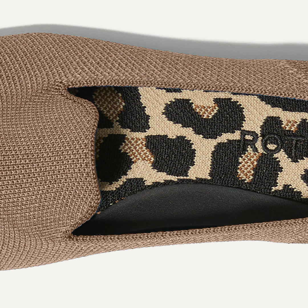 A close up view of the insole of The Almond Loafer.