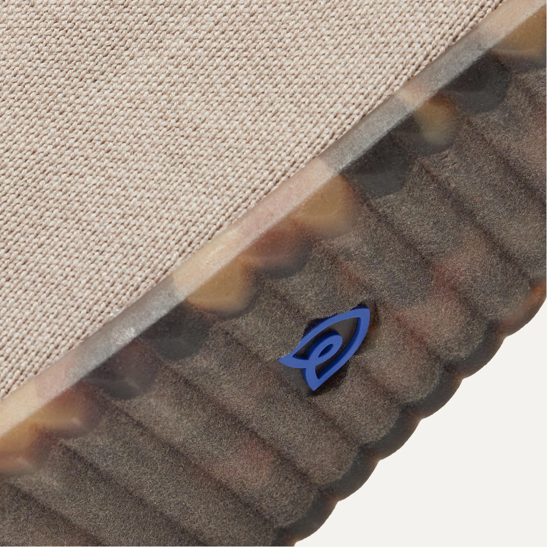 A close up view of the ribbed outsole of The Casual Clog.