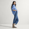 Alternate view of a model wearing The Daily Driver in Classic Micro Check. 