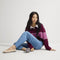 Alternate view of a model wearing The Daily Flat in Ecru. 