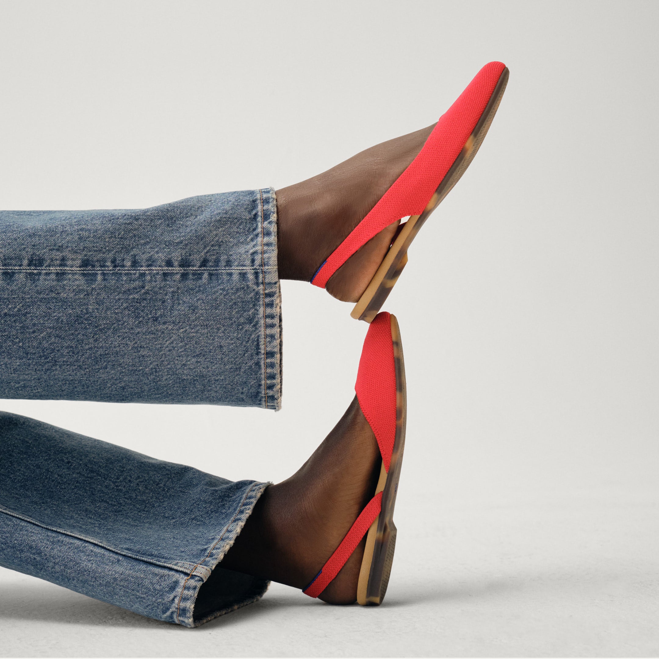 Model wearing The Almond Slingback. 