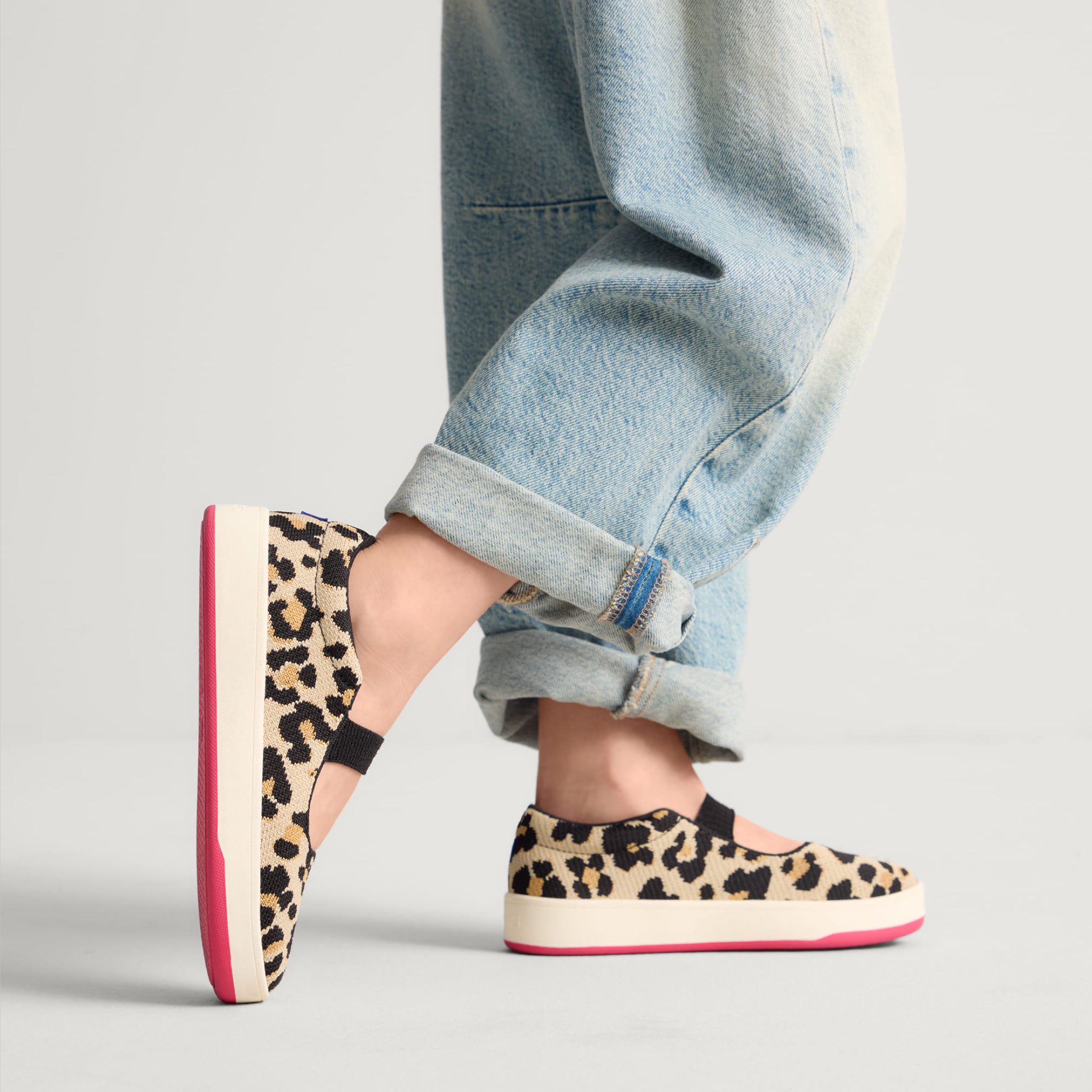 Model wearing The Kids MJ Sneaker in Desert Cat.